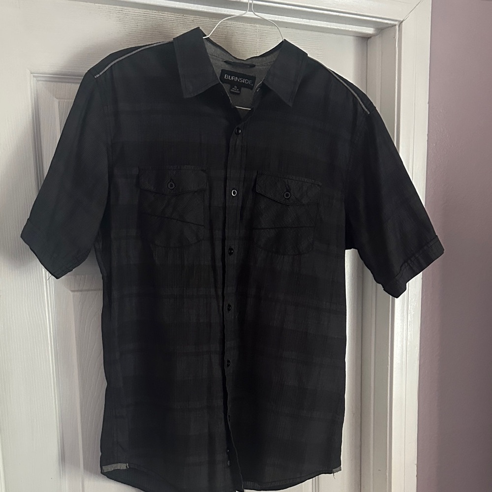 Burnside Men's Black Casual Button Down Shirt